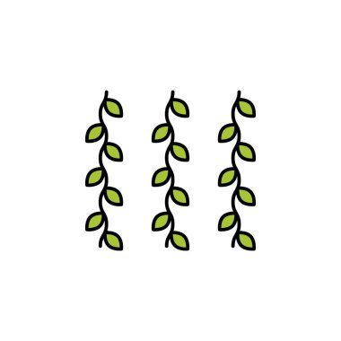 Asmalar, orman çizgisi ikonu. Mobil konsept ve web uygulamaları için orman elementi. İnce çizgi renkli simge