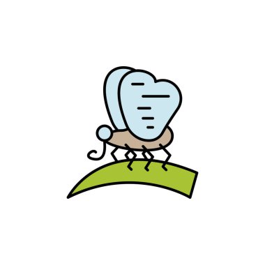 Kelebek çizgisi simgesi. Mobil konsept ve web uygulamaları için orman elementi. İnce çizgi renkli simge