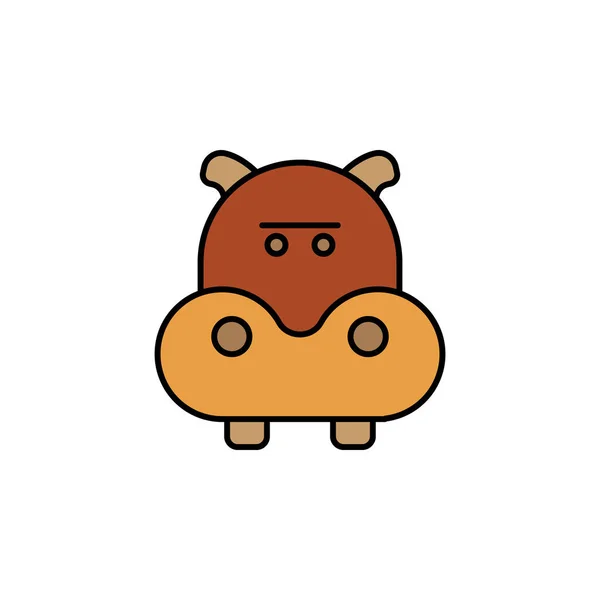 Hippopotamus Line Icon Element Jungle Mobile Concept Web Apps Illustration — Vettoriale Stock