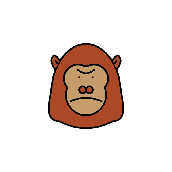 Gorilla Line Icon Element Jungle Mobile Concept Web Apps Illustration — Vettoriale Stock