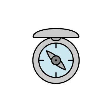 Pusula çizgisi simgesi. Mobil konsept ve web uygulamaları için orman elementi. İnce çizgi