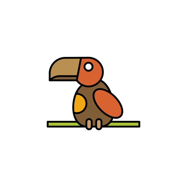 Toucan-ikonen. Element av djungel för mobila koncept och web apps illustration. Tunn linje — Stock vektor
