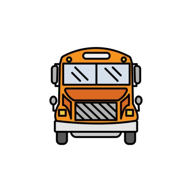 Otobüs, okul, ulaşım hattı çizimleri. Eğitim illüstrasyon simgeleri. İşaretler, semboller ağ, logo, mobil uygulama, UI, UX renkli simge için kullanılabilir