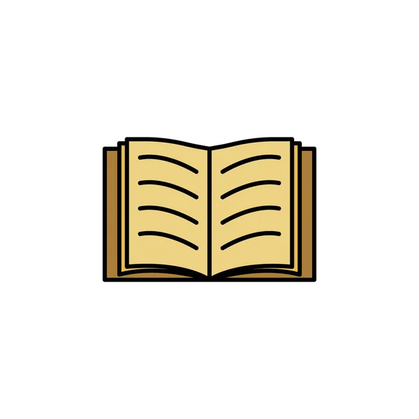 Könyv Nyílt Vonal Illusztráció Oktatási Illusztráció Elemei Ikonok Jelek Szimbólumok — Stock Vector