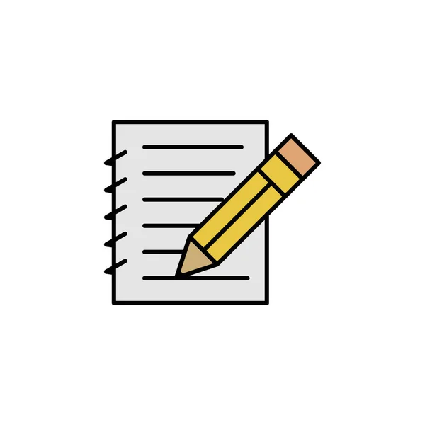 Checklist Compose Pen Line Illustration Element Education Illustration Icons Signs — стоковый вектор
