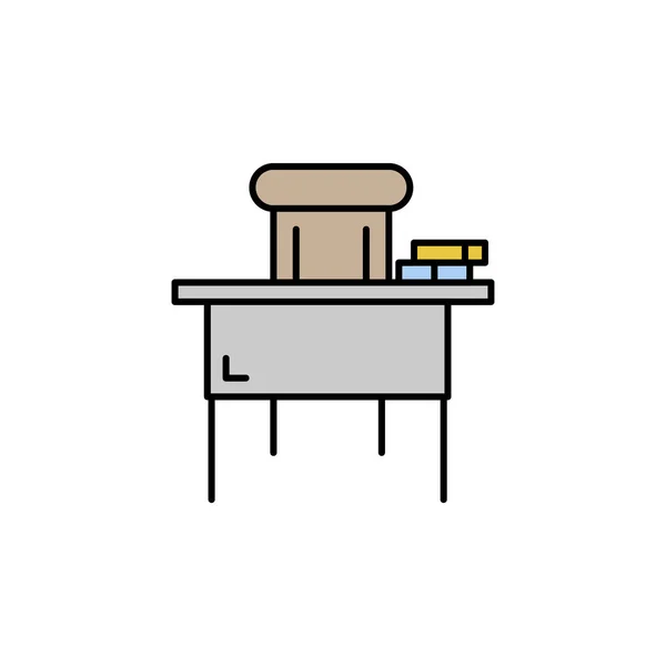 Classroom School Table Line Illustration Element Education Illustration Icons Signs — 스톡 벡터