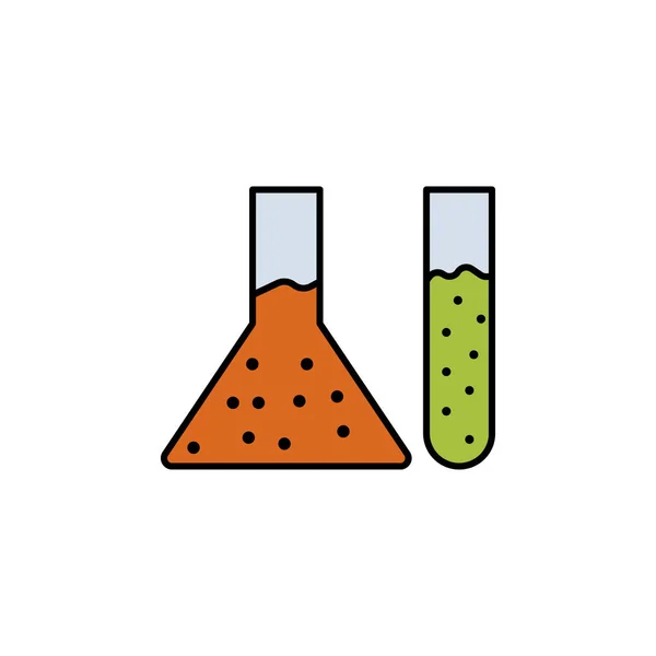 Chemistry School Line Illustration Element Education Illustration Icons Signs Symbols — Stok Vektör