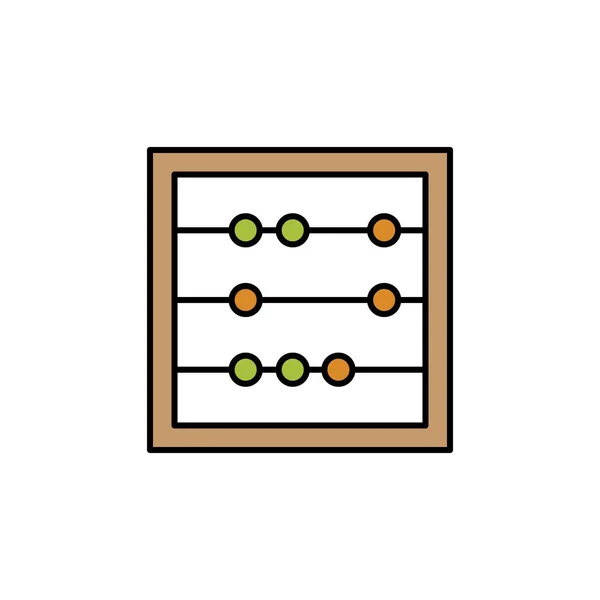 Abacus Math Line Illustration Element Education Illustration Icons Signs Symbols — 图库矢量图片