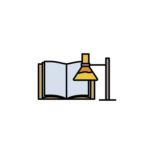 Könyv Lombikok Vonal Illusztráció Oktatási Illusztráció Elemei Ikonok Jelek Szimbólumok — Stock Vector