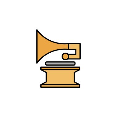 gramofon hattı simgesi. Düğün illüstrasyon simgeleri. İşaretler, semboller ağ, logo, mobil uygulama, UI, UX renkli simge için kullanılabilir