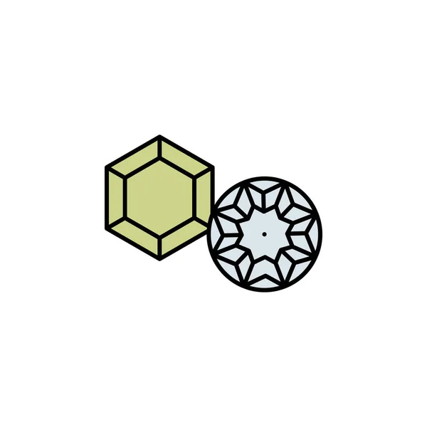 Gems Diamond Line Icon Elements Wedding Illustration Icons Signs Symbols — Vetor de Stock