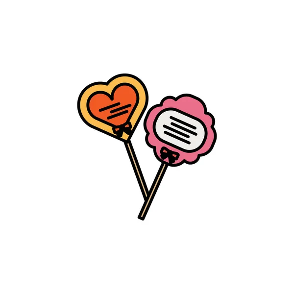 Lollipop Line Icon Elements Wedding Illustration Icons Signs Symbols Can — 스톡 벡터