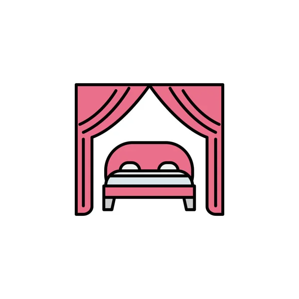 Bed Beds Line Icon Elements Wedding Illustration Icons Signs Symbols — ストックベクタ