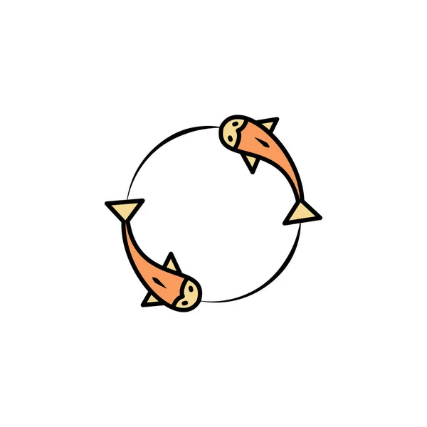Холодна Риба Лінія Значок Знаки Символи Можуть Бути Використані Веб — стоковий вектор
