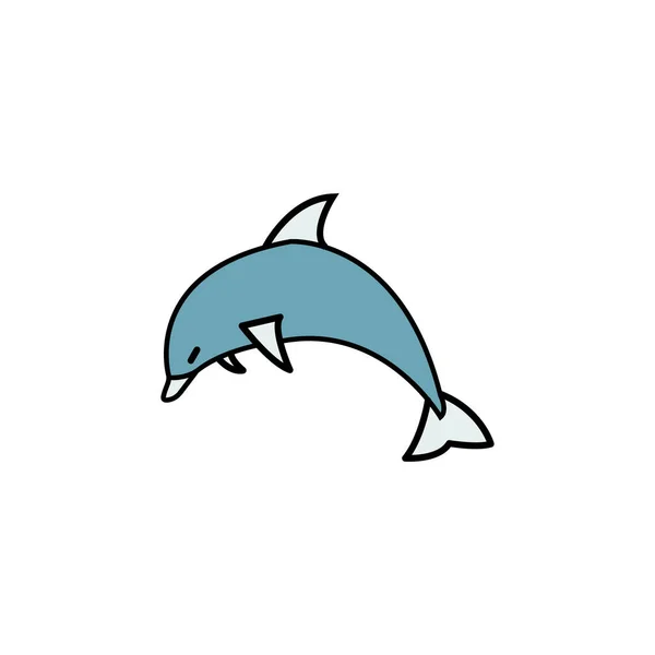 Dolphin Line Icon Signs Symbols Can Used Web Logo Mobile — Vettoriale Stock