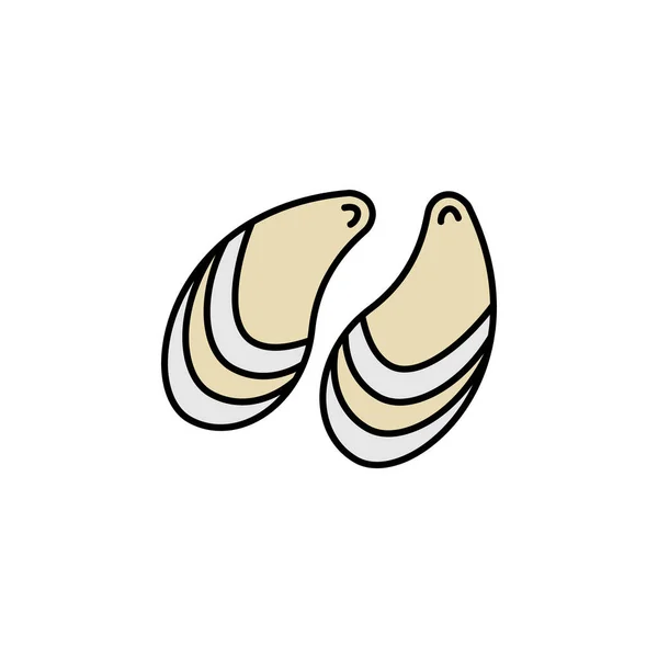 Mussel Line Icon Signs Symbols Can Used Web Logo Mobile — Archivo Imágenes Vectoriales
