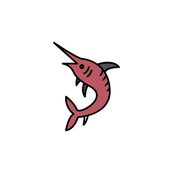 Swordfish Line Icon Signs Symbols Can Used Web Logo Mobile — Vettoriale Stock