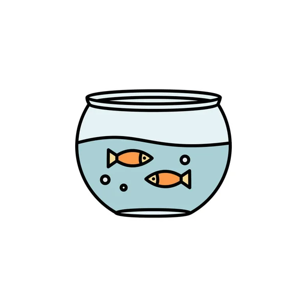 Aquariumlijn Icoon Borden Symbolen Kunnen Worden Gebruikt Voor Web Logo — Stockvector