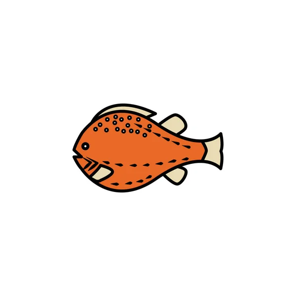 Balık Hattı Simgesi Şaretler Semboller Logo Mobil Uygulama Renkli Simge — Stok Vektör