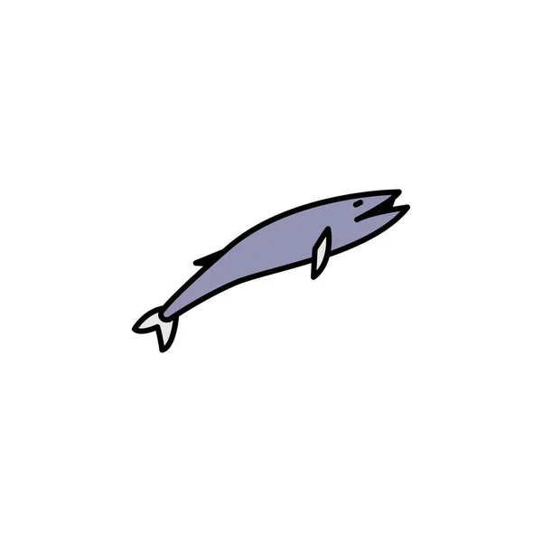 Grey Whale Shape Line Icon Signs Symbols Can Used Web — 스톡 벡터