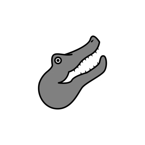 Crocodile Line Icon Signs Symbols Can Used Web Logo Mobile — ストックベクタ