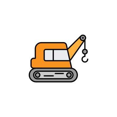 Vinç çizgisi resimleme simgesi. İşaretler ve semboller ağ, logo, mobil uygulama, UI, UX renkli simge için kullanılabilir
