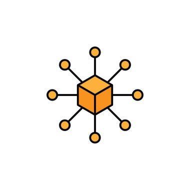 Dağıtım çizgisi resimleme simgesi. İşaretler ve semboller ağ, logo, mobil uygulama, UI, UX renkli simge için kullanılabilir