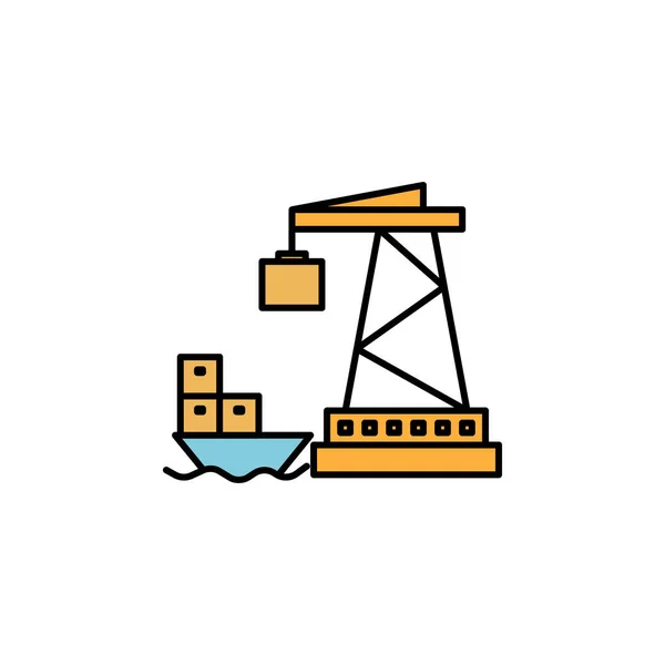 Ikona Ilustrace Čáry Portu Značky Symboly Lze Použít Pro Web — Stockový vektor