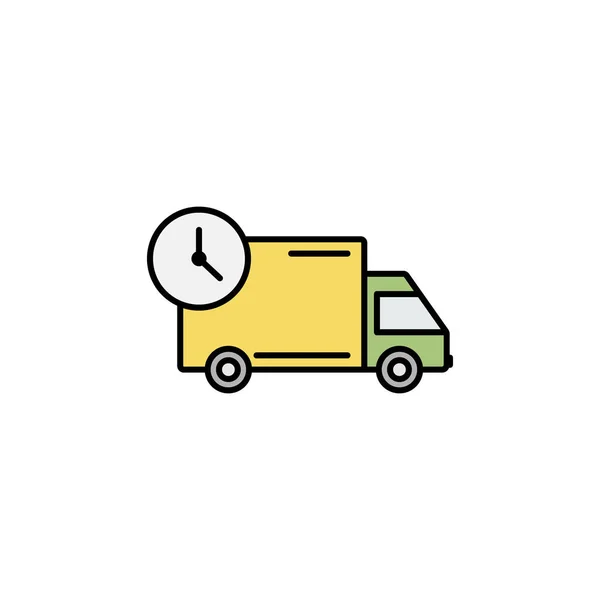 Ikona Ilustracja Ciężarówki Dostawy Znaki Symbole Mogą Być Używane Sieci — Wektor stockowy