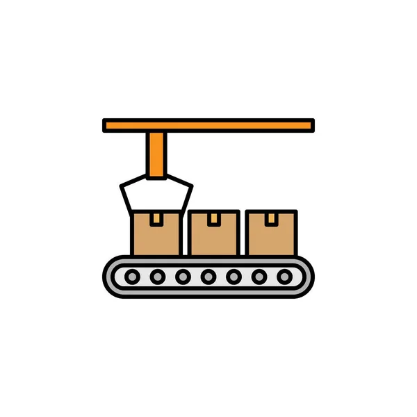 工厂机器线条图解图标 标志和符号可用于Web Logo Mobile App Ux彩色图标 — 图库矢量图片