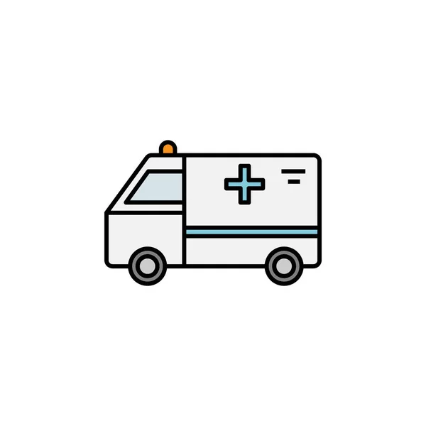 Ambulans Hattı Çizim Simgesi Şaretler Semboller Logo Mobil Uygulama Renkli — Stok Vektör