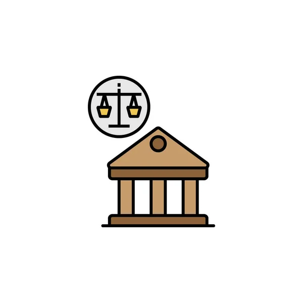 Суд Закон Цветная Икона Судебной Линии Элементы Иконок Протестов Знаки — стоковый вектор