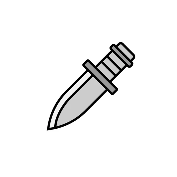 Messer Werkzeuge Und Utensilien Waffen Linie Farbiges Symbol Elemente Der — Stockvektor