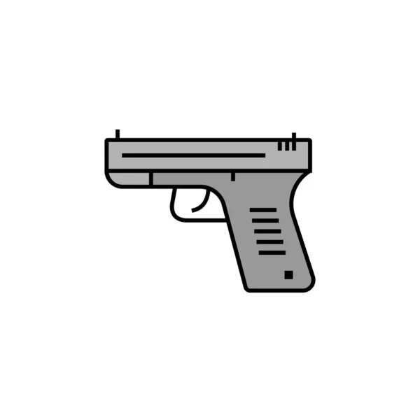 Pistole Mord Tötung Pistole Waffenlinie Farbiges Symbol Elemente Der Proteste — Stockvektor