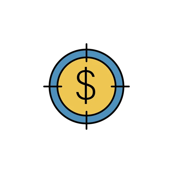 Cel Pieniądze Ikona Kolorowego Protestu Elementy Protestów Ilustracji Ikon Znaki — Wektor stockowy