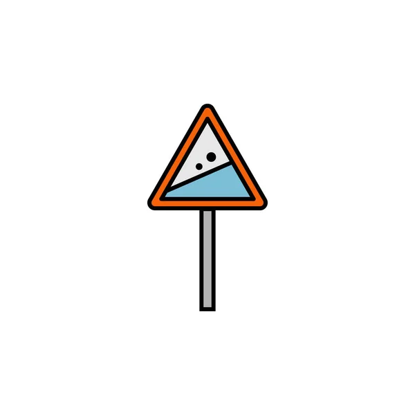 Avalancha Signo Icono Del Esquema Advertencia Elemento Ilustración Del Deporte — Vector de stock