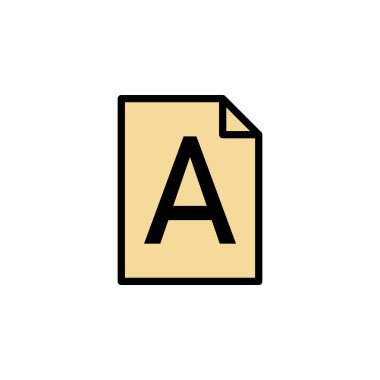 file, word A icon. Can be used for web, logo, mobile app, UI, UX on white background colored icon