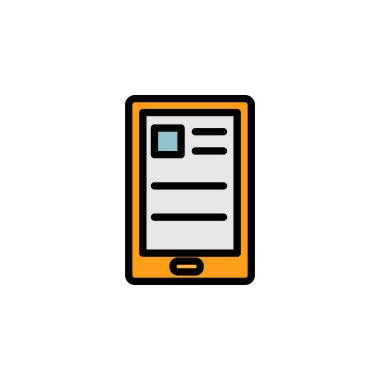 tablet, text icon. Can be used for web, logo, mobile app, UI, UX on white background colored icon