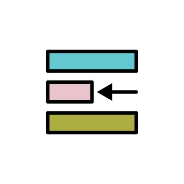 left alignment icon. Can be used for web, logo, mobile app, UI, UX on white background colored icon