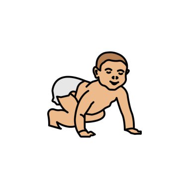 çocuk, beyaz arka planda bebek çizgisi simgesi. İşaretler ve semboller ağ, logo, mobil uygulama, UI, UX için kullanılabilir