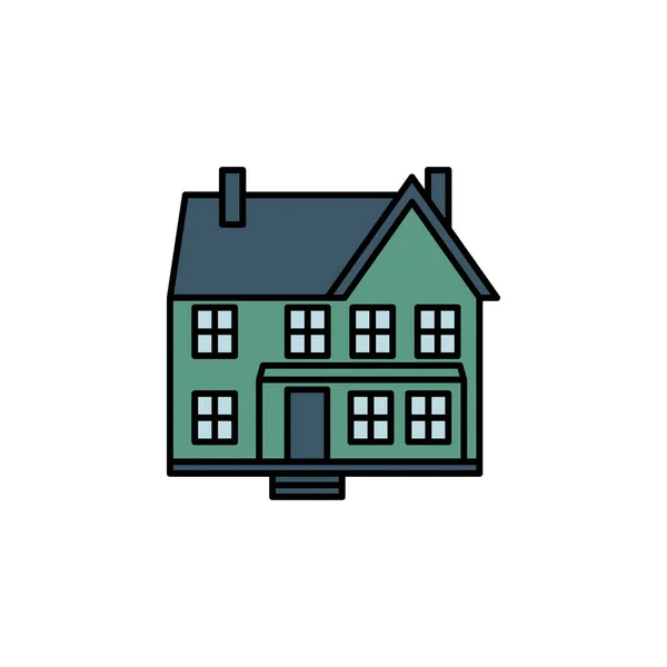Home Building Line Symbol Auf Weißem Hintergrund Zeichen Und Symbole — Stockvektor