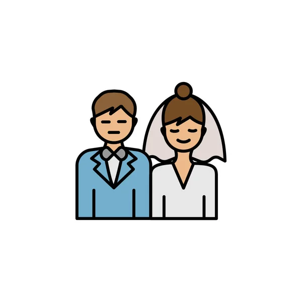 Małżeństwo Rodzinna Ikona Białym Tle Znaki Symbole Mogą Być Używane — Wektor stockowy