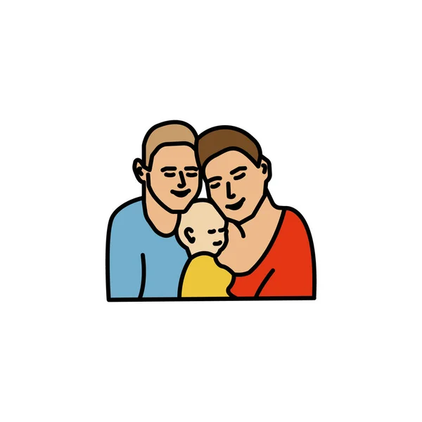 Family Family Line Icon White Background Signs Symbols Can Used — Stock vektor