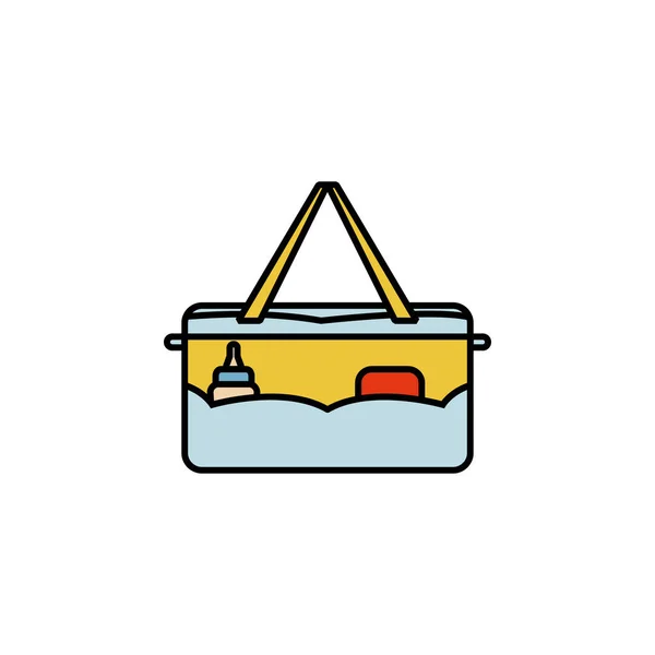 Baby Bag Line Symbol Auf Weißem Hintergrund Zeichen Und Symbole — Stockvektor
