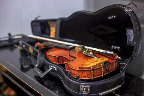 Violin in a case Stock Photo