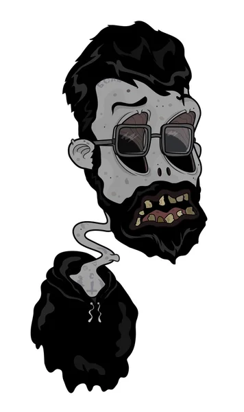 Hipster zombi — Stok Vektör