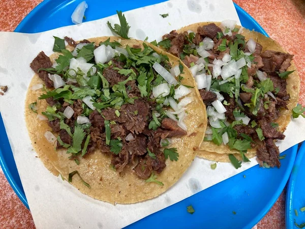 Mexické Suadero Maso Tacos — Stock fotografie