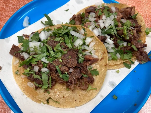 Mexican Suadero Meat Tacos — Stok fotoğraf