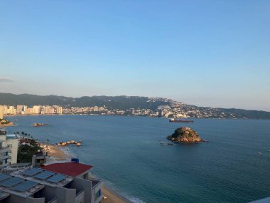 View of the ocean at the Acapulco bay in Mexico