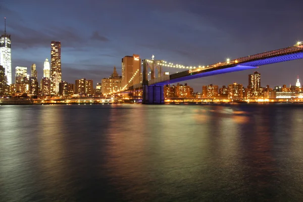 Nova Iorque Manhattan à noite — Fotografia de Stock